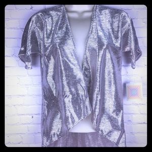 RARE Metallic Silver kids Kimono 6-10 holiday